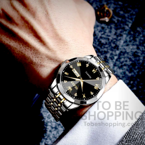 OLEVS 9931 Men's Luxury Quartz Watch with Dual Calendar and Stainless Steel Band
