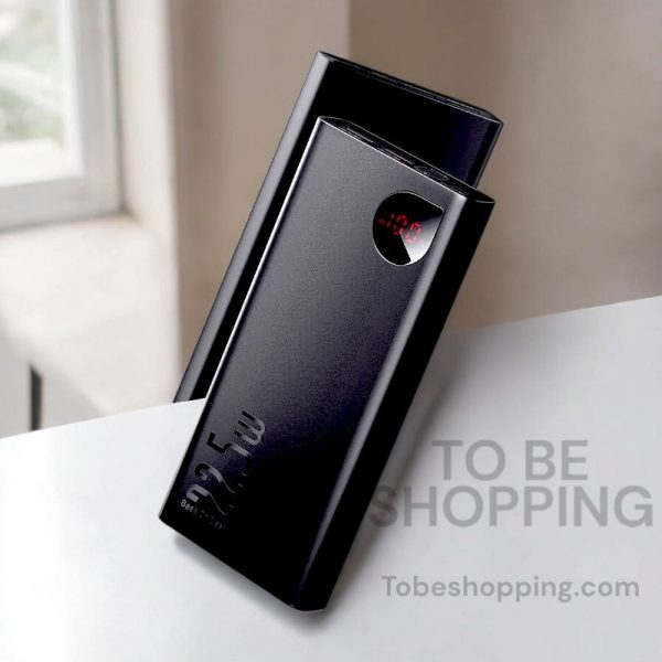 Baseus Adaman 20000mAh 22.5W fast charging power bank with digital display in black color