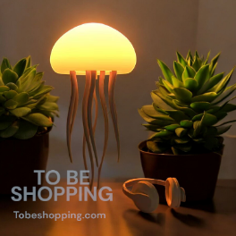 3D Bionic Jellyfish Night Light with RGB gradient colors and flexible tentacles, perfect for a bedside table or kids’ room decor