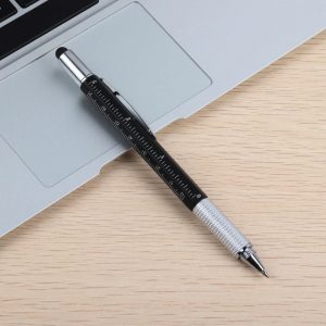 6-in-1 Multifunctional Magic Pen showing the built-in level, ruler, stylus tip, and screwdriver head.6-in-1 Multifunctional Magic Pen showing the built-in level, ruler, stylus tip, and screwdriver head.